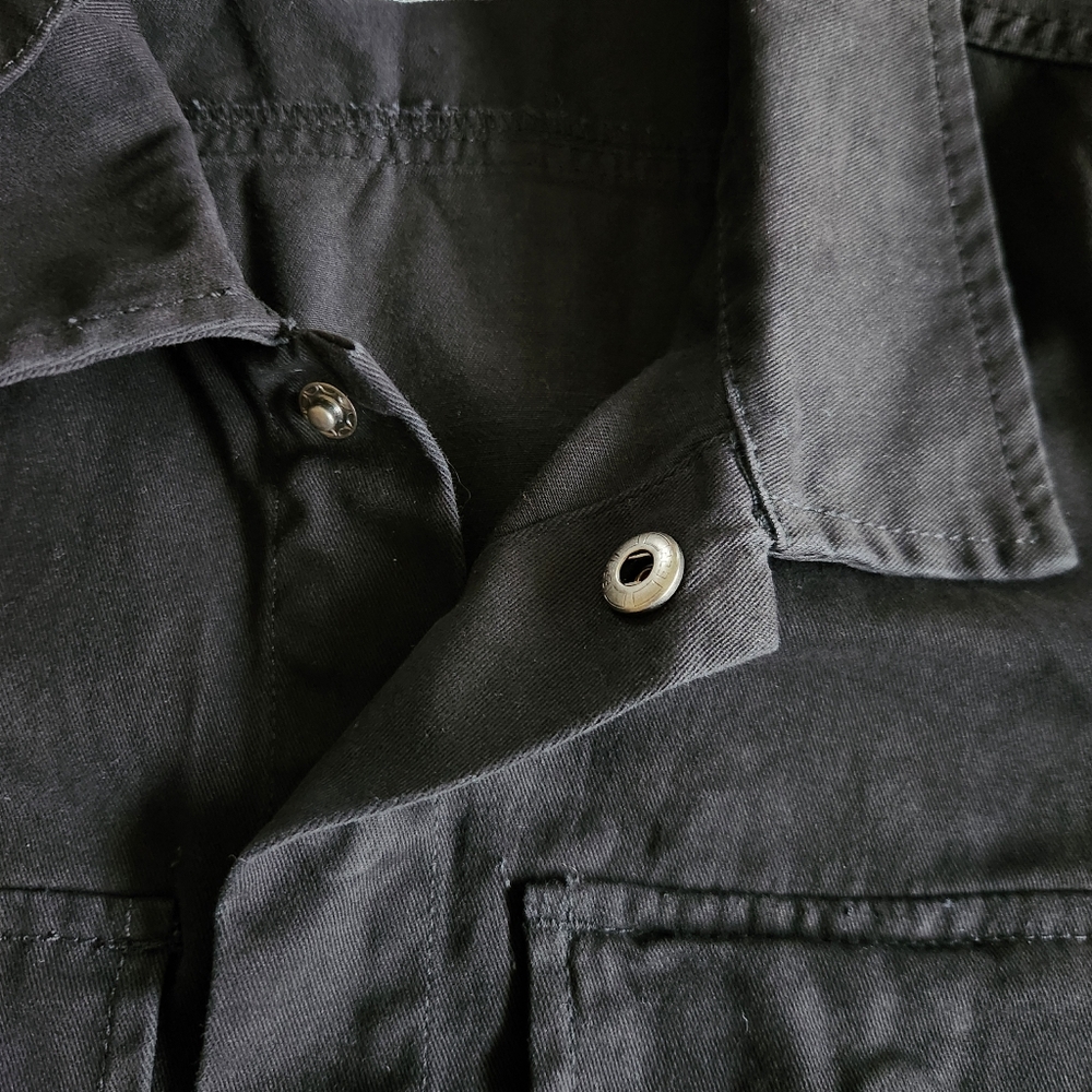 Wash Lab Womens Long Sleeve Black Hi-Bar Denim Jumpsuit Size Small - Picture 6 of 13